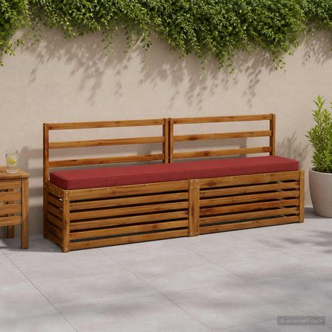 vidaXL Cojín para banco de 1 pieza VUGHT 100% Poliéster Rojo (1/5)
