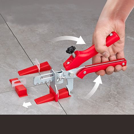 100-teiliges Fliesenverlegesystem-Set, 1,5 mm transparente Abstandshalter, Fliesenverlegewerkzeug mit Zange (1/5)