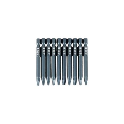 Juego de 10 puntas de destornillador de cabeza cuadrada fabricadas en acero aleado S2, vástago hexagonal de 6,3 mm (1/4 de pulgada), 65 mm de longitud. - Crezuo