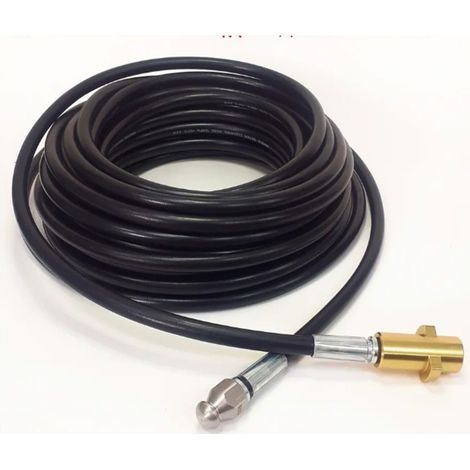 Déboucheur de canalisation 6M – Compatible nettoyeurs haute pression Kärcher K2 K3 K4 K5 K7 – Tête à jet 4 orifices – placage de cuivre (1/5)