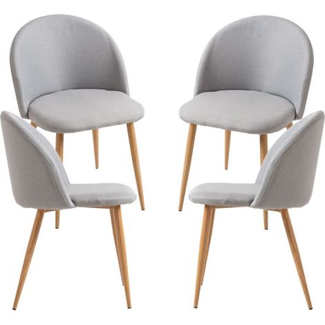 Packs Sillas Comedor - Pack 4 Sillas Vint Tela - Gris claro (1/4)