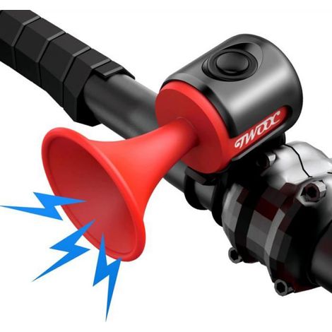 Klaxon de vélo - - Rouge - 120 dB - Étanche IPX4 - Piles 300 mAh (1/4)