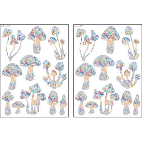 2 lots d'autocollants pour fenêtres - Autocollants pour fenêtres - Arc-en-ciel - Effet holographique - Coloré - Attrape-soleil - Magnifique - Effet réfléchissant - PVC - Autocollants anti-collision ar (1/5)