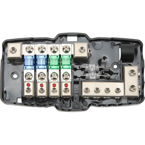 Sicherungsverteilerblock mit 4-Wege-Verteilung, geeignet für Pkw, Wohnmobile, Lkw, Anhänger, UTVs und Boote (1/5)