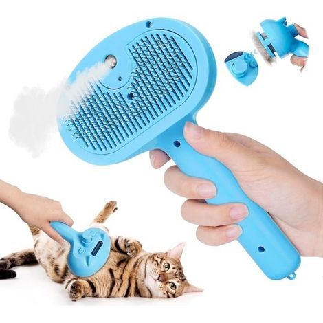 Brosse Chat Vapeur, 4 en 1 Brosse pour Chat Autonettoyante, Brosse Chien Chat à Vapeur, Peigne De Massage En Spray Pour Chats (1/4)
