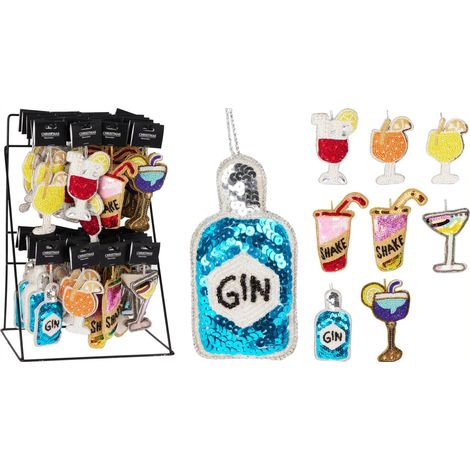 Decorazione natalizia appendibile cocktail 10cm - multicolore assortito