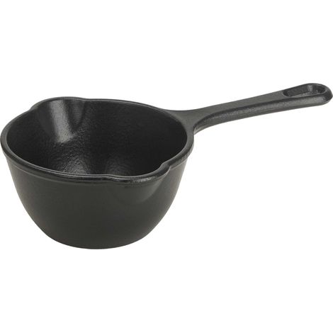 Victoria 34870 Casserole à Sauce Fonte Émaillée Induction 0,4L Convient pour Feu Barbecue Four Noir (1/5)