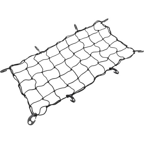 Filet de Transport Élastique Noir pour Chariot de Camping-Car en Polypropylène et Caoutchouc, Protection et Fixation pour Petits Objets et Cargaison en Plein Air (1/5)