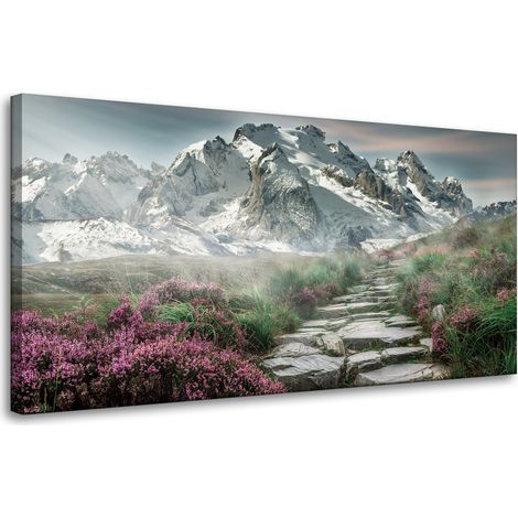 Leinwanddruck Natur Heide in den Bergen 80x40