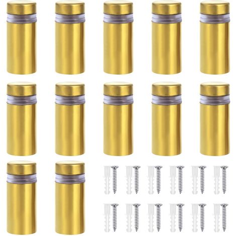 20 entretoises pour panneaux publicitaires en acier inoxydable 12x25mm (1/5)