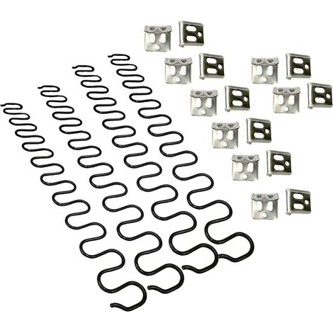 S-giant Ressorts de rechange pour canapé 4 pièces 65 cm avec 16 clips en S, 4,0 fils de diamètre Kit de réparation de ressorts de canapé pour siège de décoration intérieure de meubles (1/5)