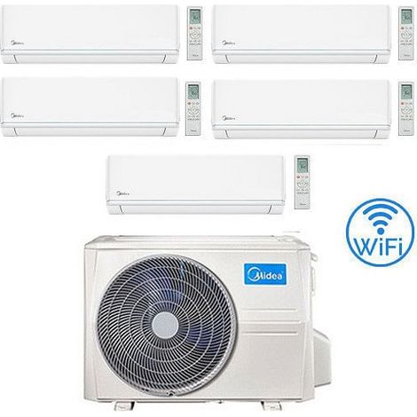 Climatizzatore Condizionatore Midea Evolution WiFi R32 Penta Split 9000 + 9000 + 9000 + 12000 + 18000 BTU con U.E. M5OE-42HFN8-Q INVERTER Classe A++/A+ (1/2)