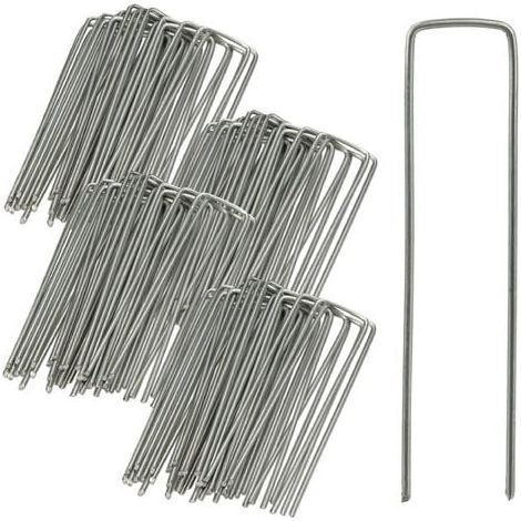 100 ground nail anchors for tent garden ground anchors, 15 cm long, made of galvanized steel MUMU (1/4)