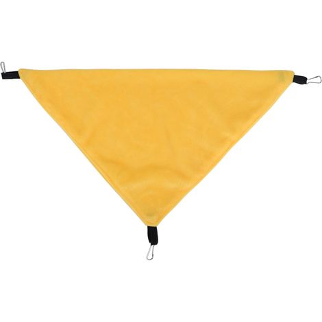 Petit hamac suspendu triangulaire pour petits animaux de compagnie : écureuil, hamster, planeur de sucre, cochon d'Inde (jaune) (1/5)