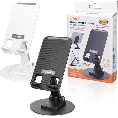 Linq - Supporto Staffa Universale Pieghevole 360° Da Tavolo Per Tablet Smartphone Hd2769 -