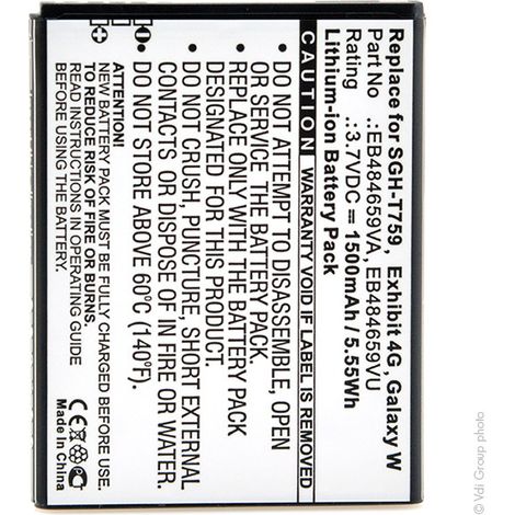 NX - Batterie téléphone, smartphone, GSM pour Samsung 3.7V 1500mAh - EB484659VAEB484659