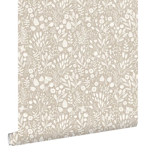 papier peint fleurs beige clair - ESTAhome (1/5)
