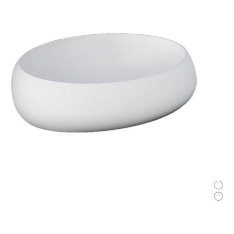 Lavabo sobre encimera ovalado, blanco mate, L. 58 cm (1/5)