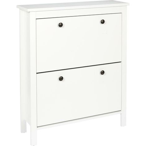 Mueble ZAPATERO ESTRECHO blanco para recibidor fabricado en MDF (1/5)