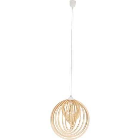 Lustre Suspension Design Scandinave en Bois et Plastique Ø 40 cm, Luminaire E27 pour Salon - PANGIVO (1/5)