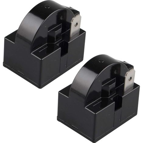 BEBUSINGOTO 2er-Pack PTC-Anlaufrelais, 15 Ohm, 220 V, einpolig, für Kühlschrank, Gefrierschrank und Kompressor, schwarz (1/5)