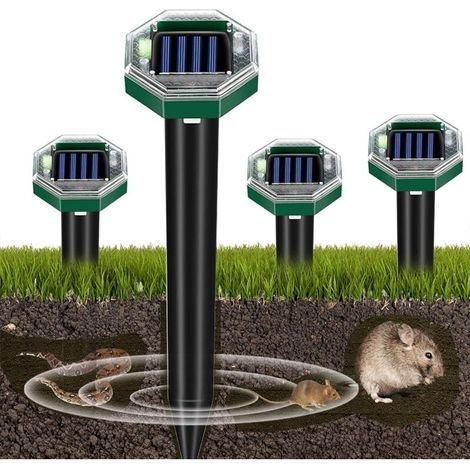 Répulsif Chat Ultrason, 4 Pièces Répulsif Ultrasonique pour Souris,Répulsif Chat Exterieur 360 °,2025 Upgraded Répulsif Animaux à ultrasons avec pour Jardin, Chats Chiens Souris Ratons (1/4)