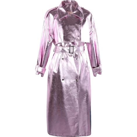 Trench long d'hiver pour femme - Réfléchissant - En similicuir verni - Avec ceinture - Chaud et épais - Doublure extérieure (1/5)