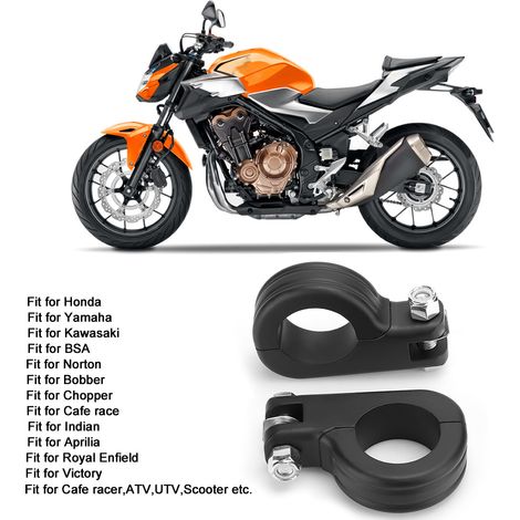 Repose-pieds universel 38 mm (1,5 po) avec fixation par pince en P, accessoire moto compatible Honda (noir) (1/5)