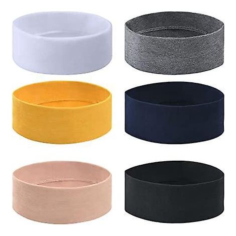 Elastische Haarbänder, 6er-Set, Damen-Haarbänder, Yoga-Haarbänder, Lauf-Haarbänder, Sport-Haaraccessoires, einfarbig (1/5)