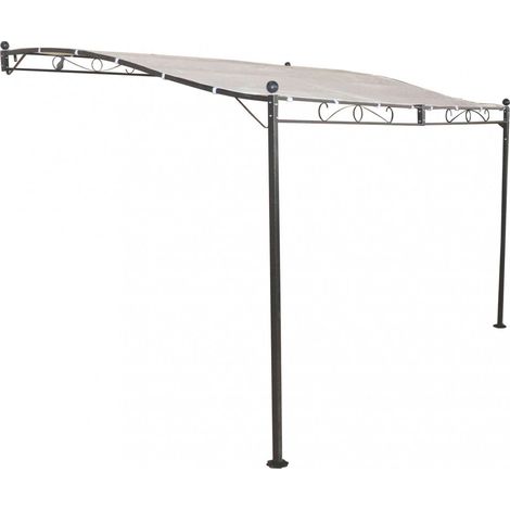 Gazebo Pergola Addossato 3,5x2,5 m in Acciaio Antracite (1/3)