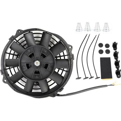 Ventilador de refrigeración eléctrico delgado para radiador Crezuo de 7 pulgadas, termostato universal de 12 V, con kit de montaje.-Crezuo