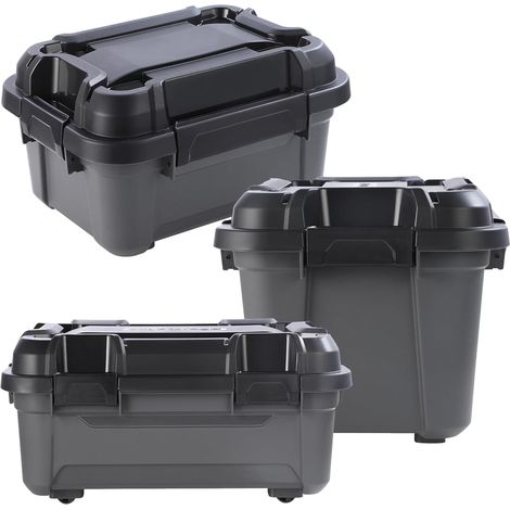 1 x 12 Litre Black Bunker Storage Trunks For Tradesman & Handyman (1/2)
