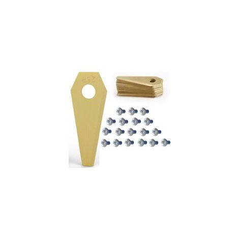 18pcs Lames de Rechange pour Bosch Titane Accessoires pour Tondeuses Robot+ 18Pcs Vis, Lame de Rechange pour Robot Tondeuse Lame Compatible avec Bosch Tondeuse (1/4)