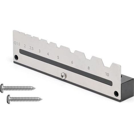 Support de Rangement pour Clés Allen Hexagonales 0,5 mm - Organisateur en Aluminium et Acier Inoxydable 120x16x30 mm, Couleur Argentée (1/5)