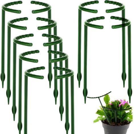 14 tuteurs pour plantes, tuteurs demi-ronds, supports pour fleurs de jardin pour tomates, hortensias et plantes en pot, 16 cm de large x 26 cm de haut (1/5)