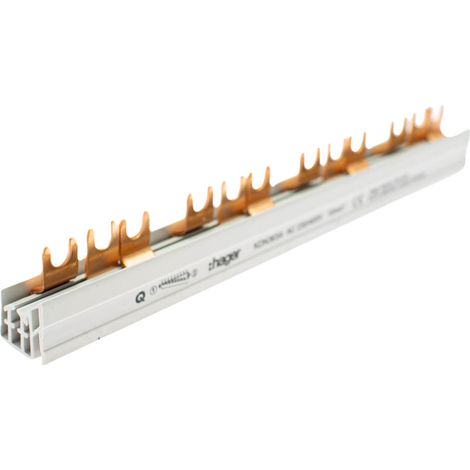 Barra colectora de peine de horquilla horizontal Hager 3P 10mm2 12M KDN363A (1/4)