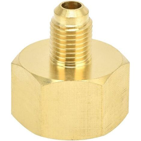 1/4 SAE auf W21 Kältemitteladapter – Messing – Kältemittel R32, R134A, R407A, R404A, R422A, R422D – Befüllanschluss (1/5)