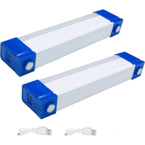 Linterna LED recargable, luz de camping USB portátil con gancho, luz de emergencia LED recargable, 2 unidades, 3 velocidades, 50W. (1/5)