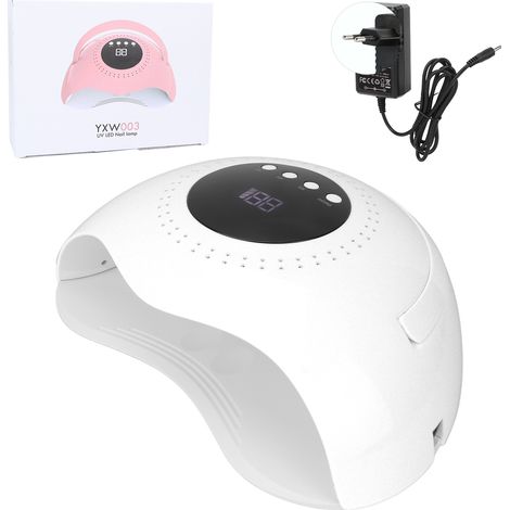 Lampe UV LED 120W pour ongles, écran LCD, séchoir à vernis semi-permanent, portable avec prise UE (100-240V), blanc. (1/5)