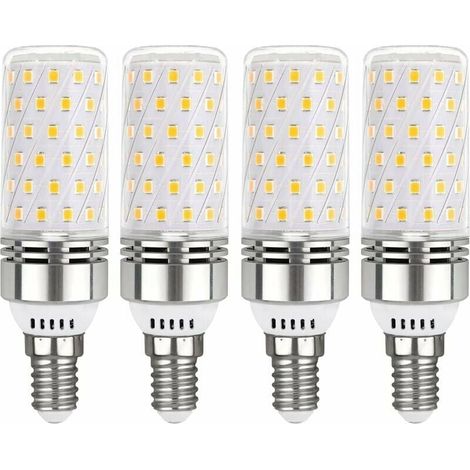 Lampadina LED E14 12W Bianco Freddo 6000K, 1450LM, Equivalente a 100W Alogena E14, Luce a 360°, AC 220V, Lampadina LED E14 per Illuminazione Interna, Non Dimmerabile, Confezione da 4 (1/4)