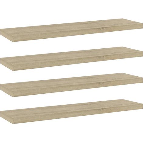 vidaXL Estante estantería 4 uds contrachapada roble Sonoma 40x10x1,5cm (1/5)