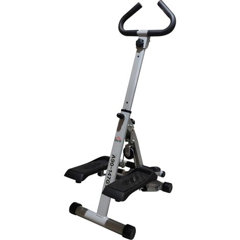 Grey Stepper Fitness Machine with Handle and Hand Grip for Home Aerobic Exercise and Workouts (1/5)