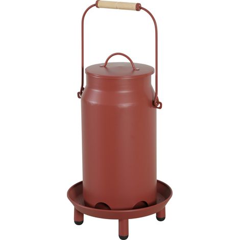 Mangeoire métal broc seau ø 24 x 40 cm rouge pour basse cour - zolux (1/3)