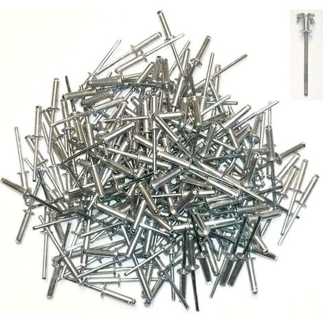 Rivets éclateurs type pop 4.8 x 20 mm – Lot de 200 rivets – Fixation solide pour supports fragiles – Idéal pour chantiers humides