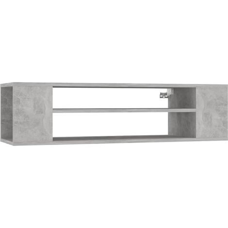 Meuble TV suspendu, Étagère TV, Meuble de Salon, Gris béton 100x30x26, 5 cm Aggloméré OIB4635E (1/5)