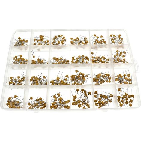 Kit d'assortiment de condensateurs céramiques multicouches 480 pièces, 24 types différents, 10 pF à 10 µF, 50 V (1/4)
