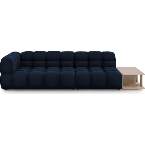Canapé modulable droit 4 places en velours bleu roi (1/5)