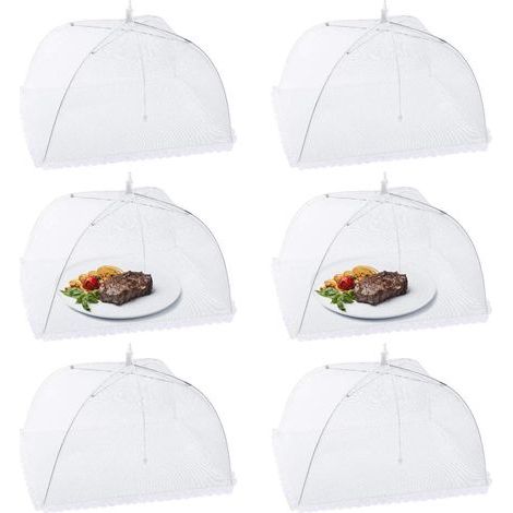 Set of 6 foldable food covers, mosquito nets, folding parasols, insect and mosquito repellent protection, ideal for barbecues and picnics, dimensions 43 x 43 x 20 cm (1/5)