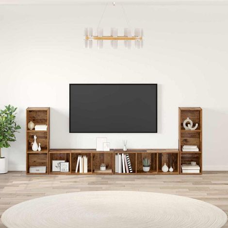 TV-Schrankset 4 pcs Altholz 37 x 35 x 107 cm Holzwerkstoff (1/5)