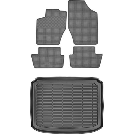 Juego de alfombrillas de goma para Peugeot 308 I Hatchback (2007-2013) + alfombrilla para maletero. (1/5)